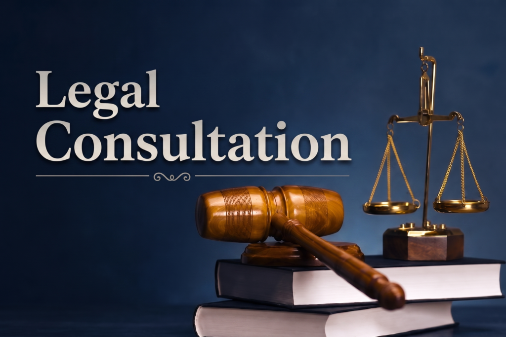 Legal consultation service concept image featuring legal books, justice balance scale, and legal hammer, representing personalized legal advice, understanding legal rights, exploring available legal options, and professional consultation support by Advocate Archana Chikorde in Pune. Legal Consultation in Wakad Pune by Advocate Archana Chikorde with law books, legal guidance, and professional advice for legal matters